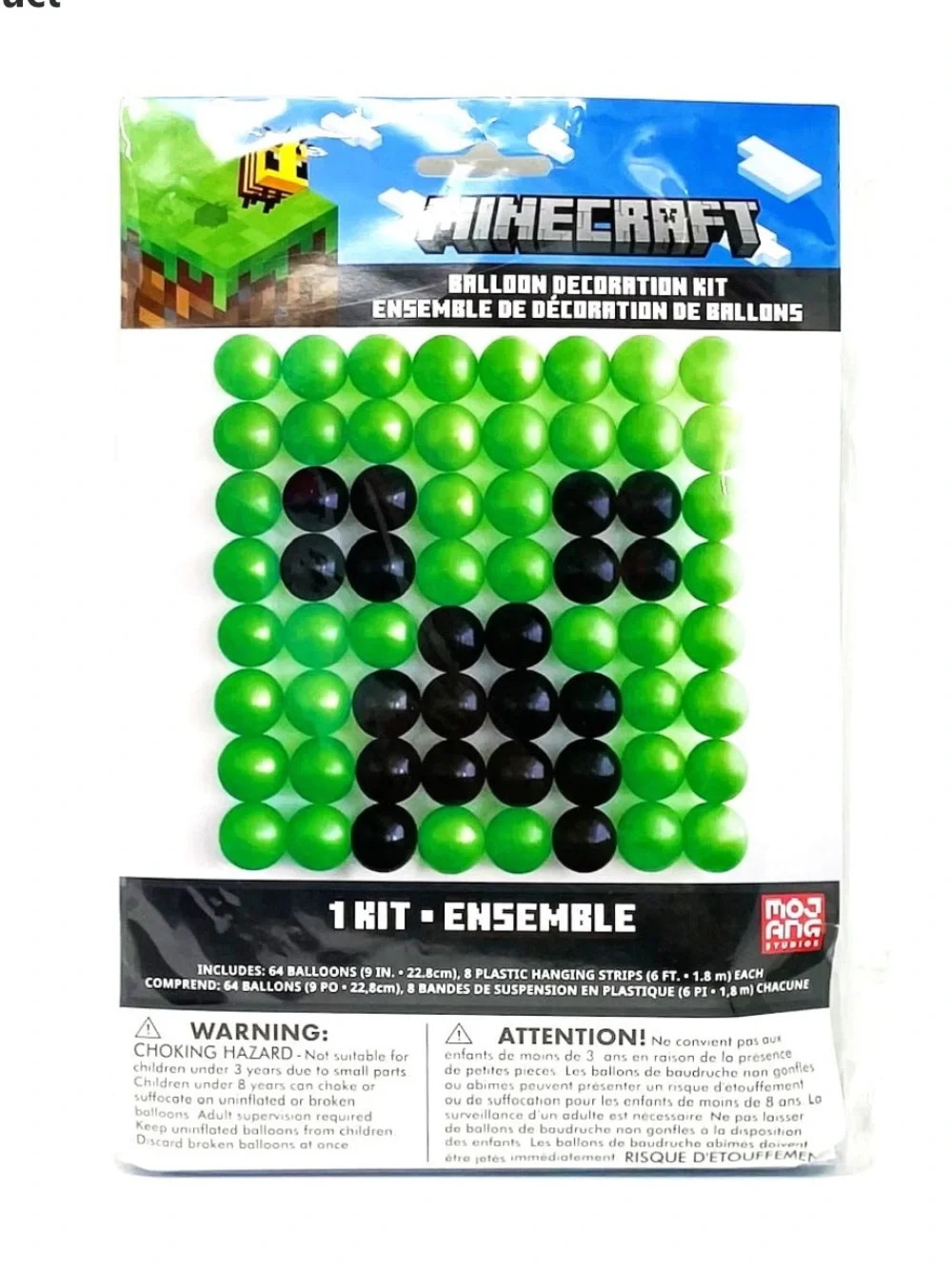 2 packages Minecraft Creeper Balloon Wall Party Decoration Kit - 72 Piece Kit
